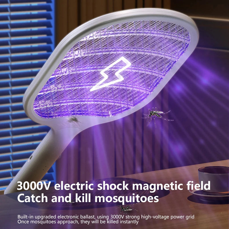 Xiaomi 3000V Electric Mosquito Swatter 2-In-1 Rechargeable Mosquito Swatter Multifunctional Household Automatic Mosquito Swatter